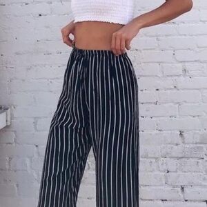 NWOT Frankie Pants Brandy Melville navy white stripes
